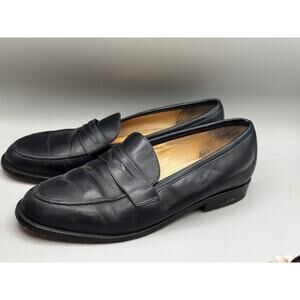 Ann Taylor Black Leather Loafers Shoes 5M